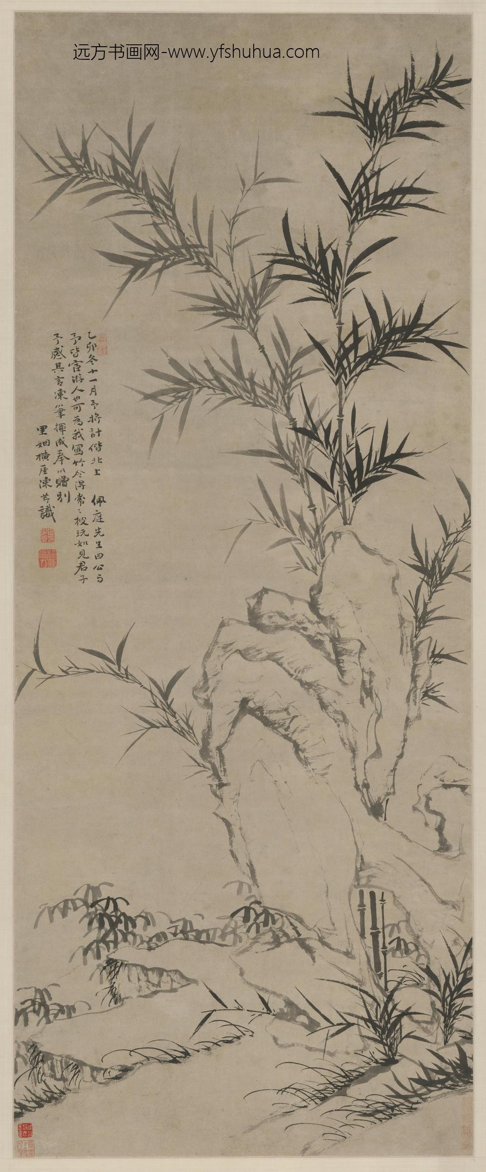 陈芹竹石轴