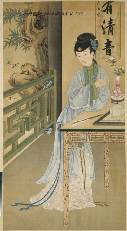 雍亲王题书堂深居图屏·消夏赏蝶轴.jpg