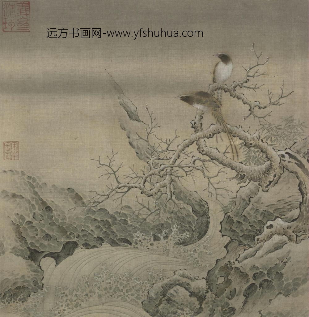 霜柯竹涧图页