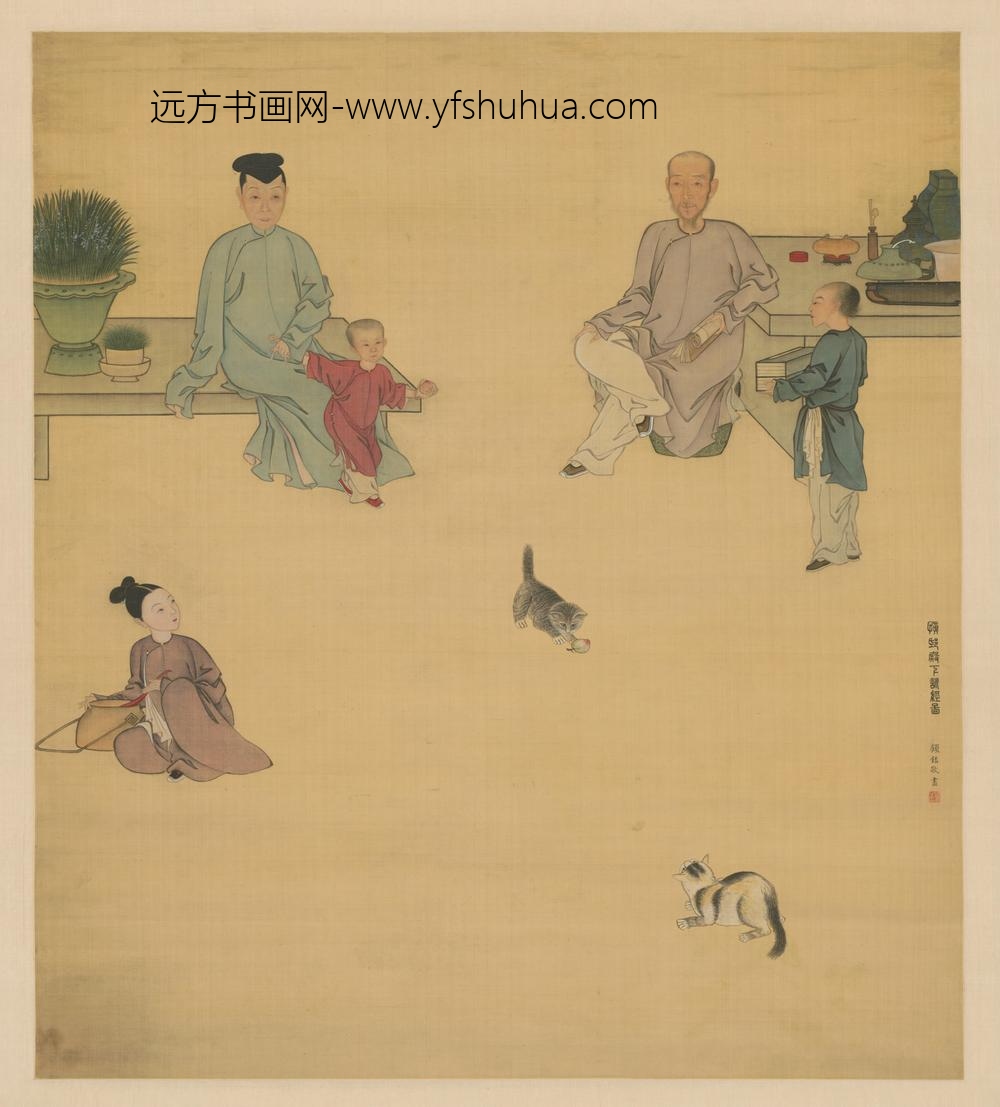 顾铭允禧训经图轴