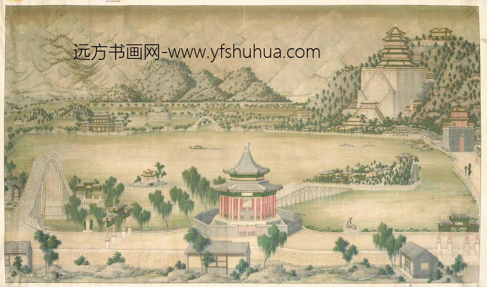 颐和园风景图轴