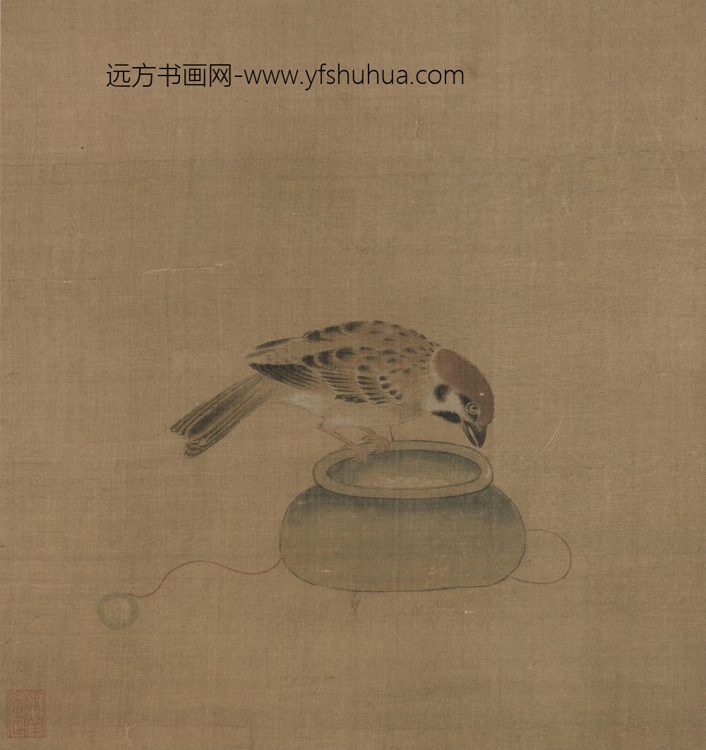 驯禽俯啄图页