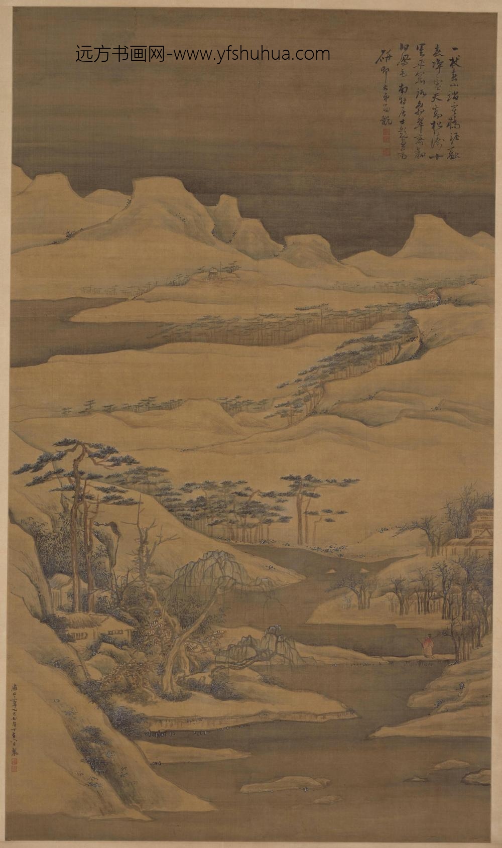 高凤翰雪景山水图轴