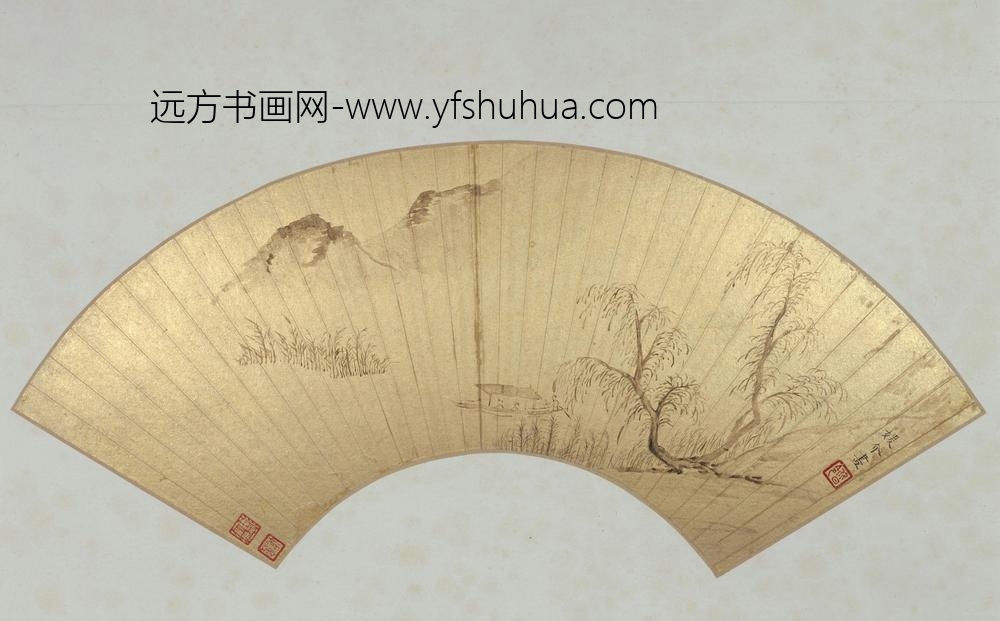 黄媛介山水图扇页