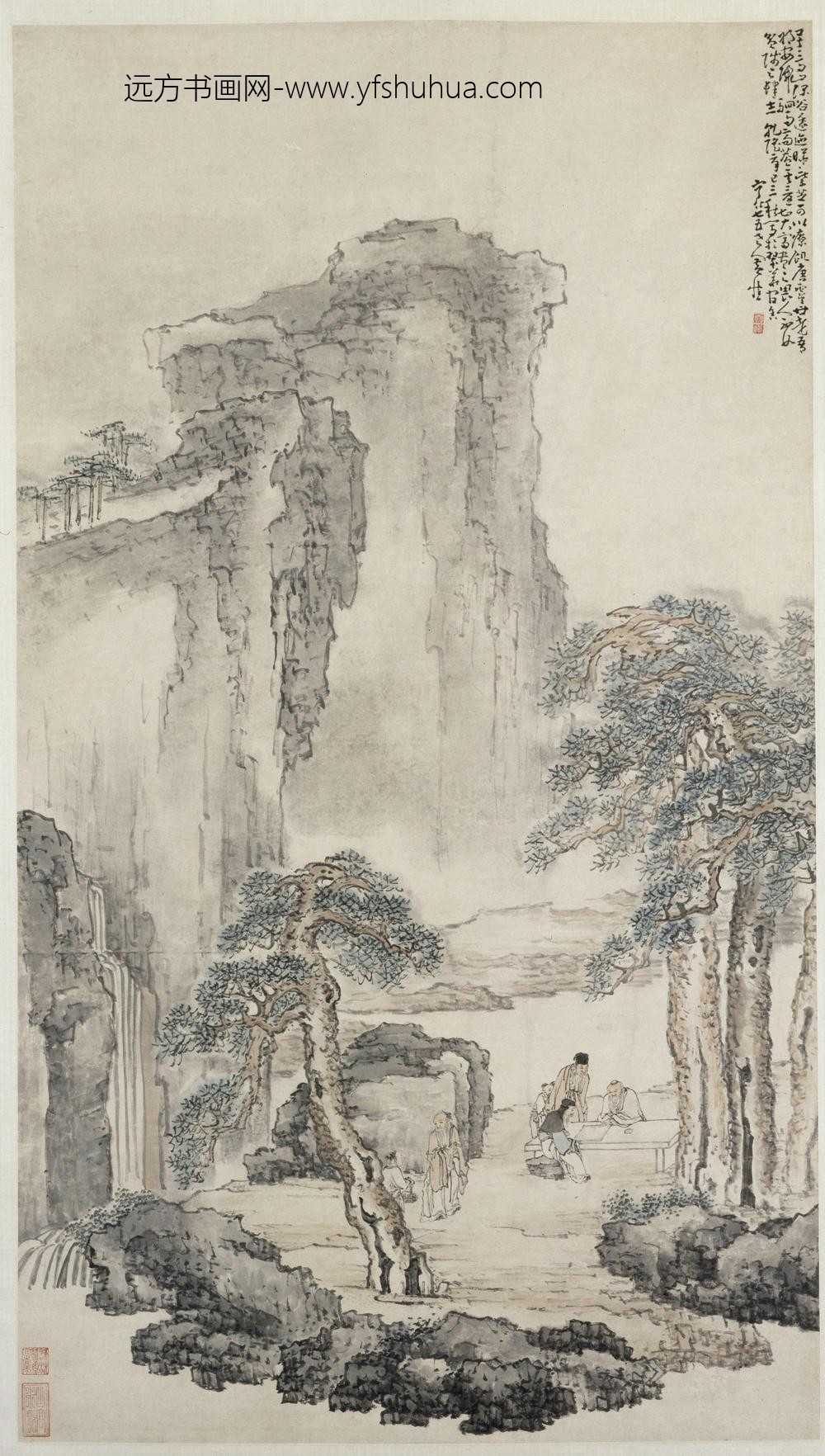 黄慎商山四皓图轴