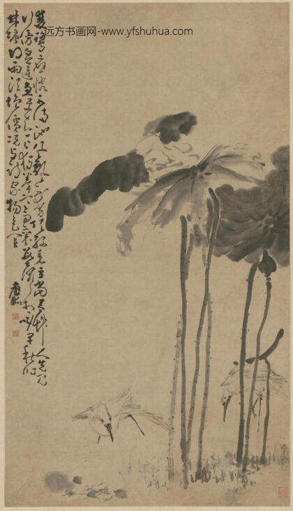 黄慎荷鹭图轴.jpg