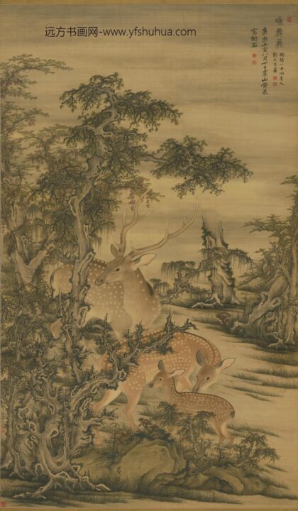 黄鼎 崔鏏合画瑞鹿图轴 故宫博物院.jpg