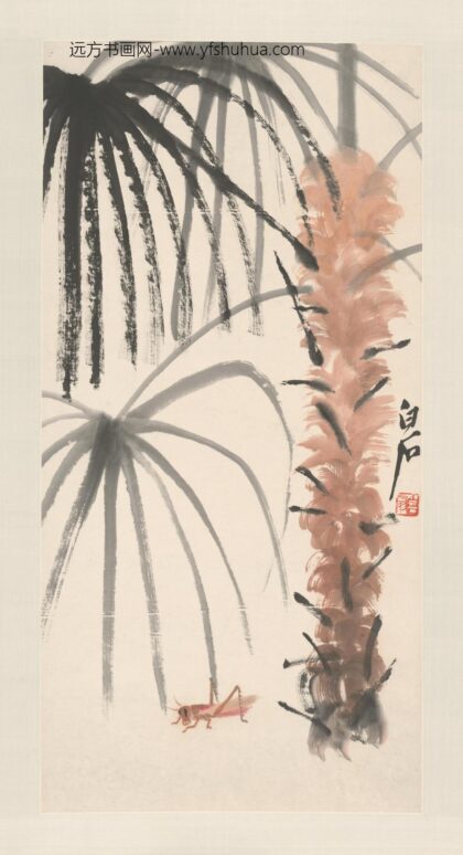 齐璜棕树蝈蝈图轴.jpg