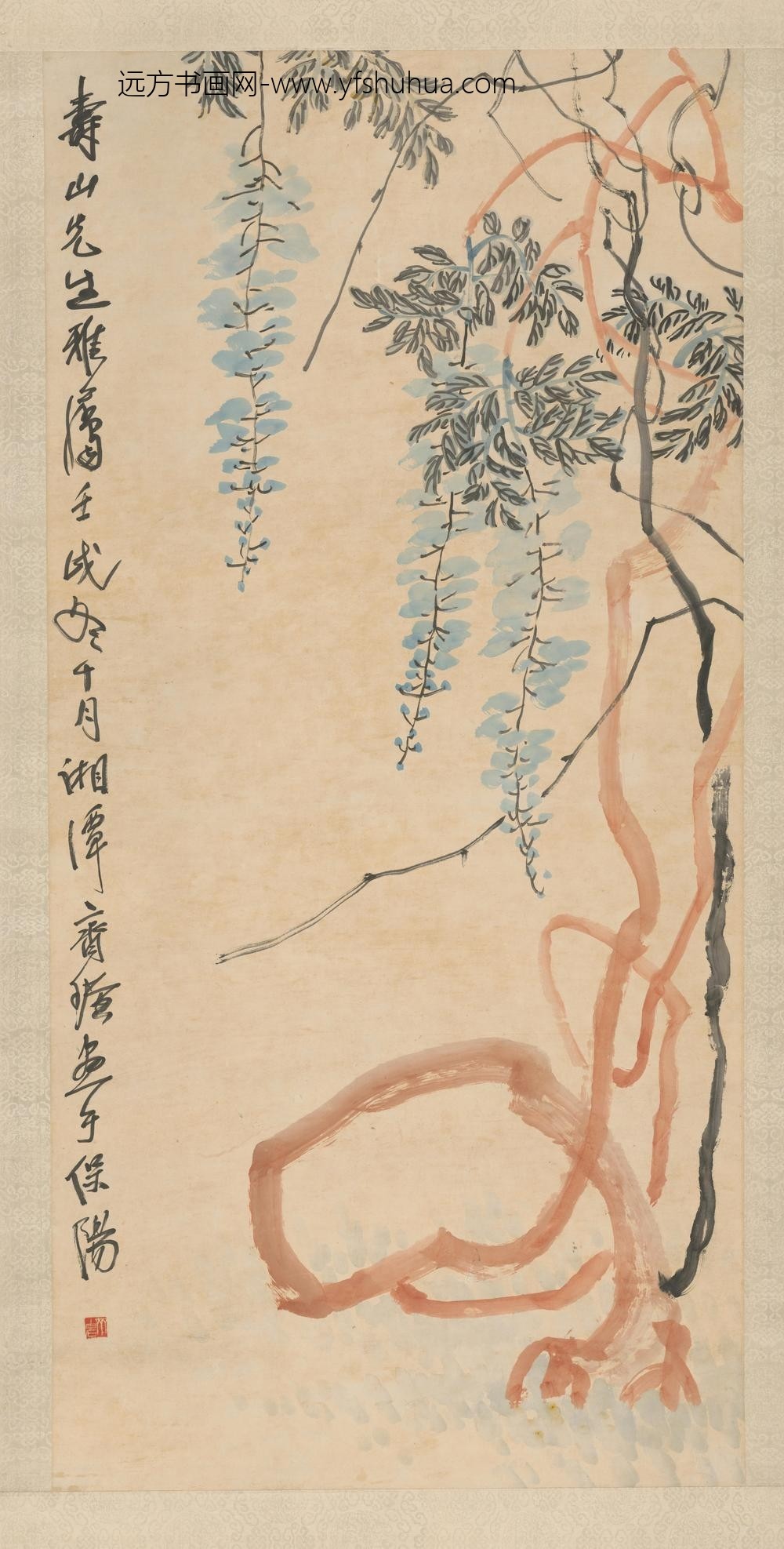 齐璜画藤轴