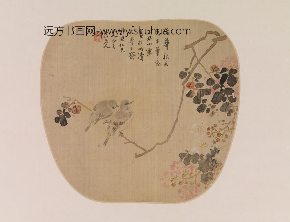 何翀_仿华喦双禽图