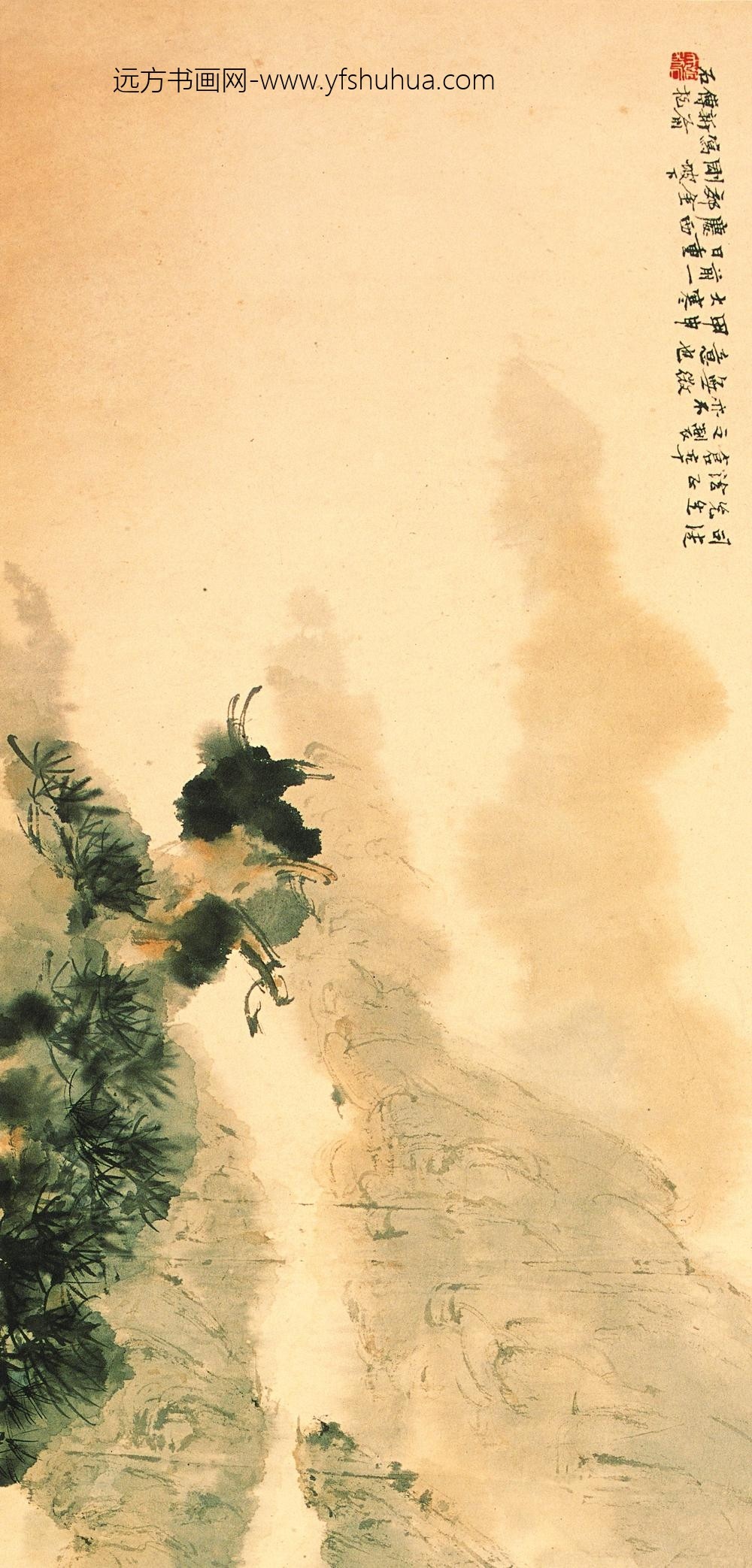 傅抱石_山水人物图_