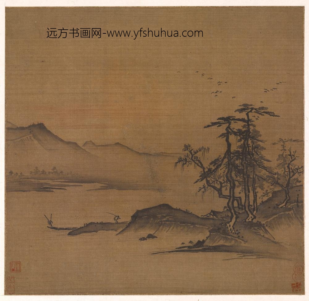 夏圭_渔村夕照图