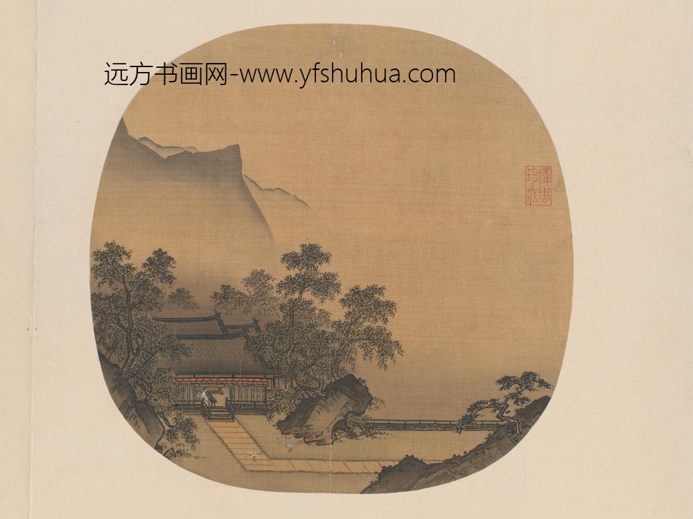 宋-纨扇画册-宋人深堂琴趣页