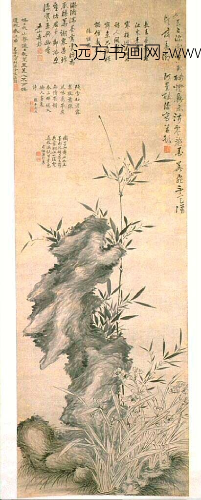 方薰 水仙竹石图.jpg