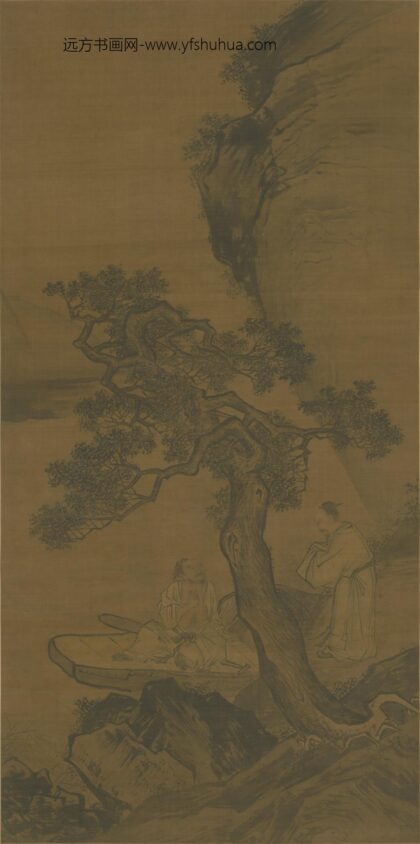明 明人停舟问话图轴.jpg