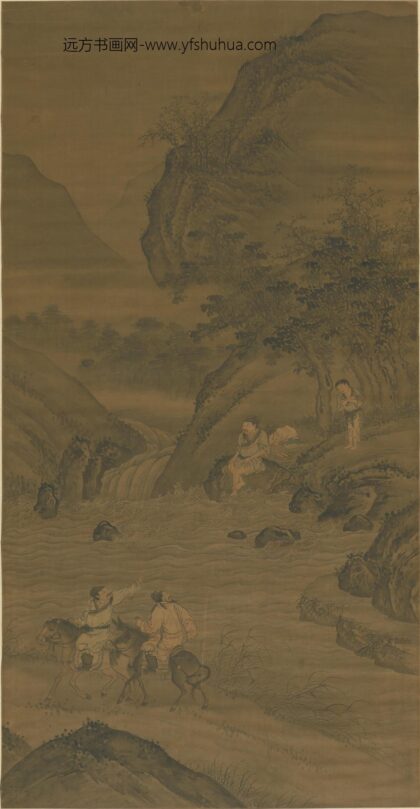 明 明人濯足图轴.jpg