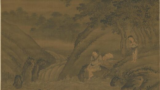 明 明人濯足图轴.jpg