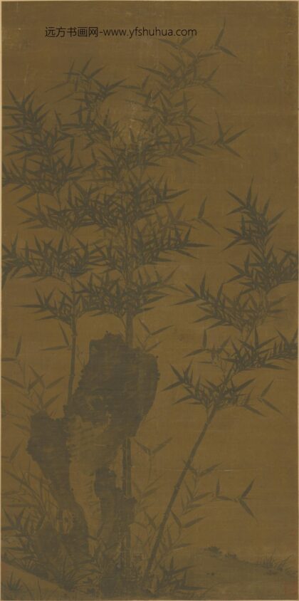 明 明人竹石图轴.jpg