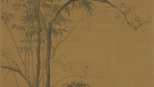 明 明人竹石山鸟图轴.jpg