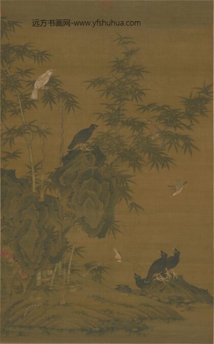 明 明人竹石鸣禽图轴.jpg