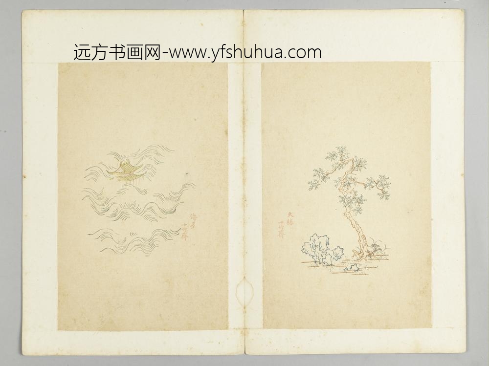 明-木版水印十竹斋五色笺谱册-