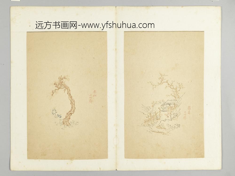 明-木版水印十竹斋五色笺谱册-