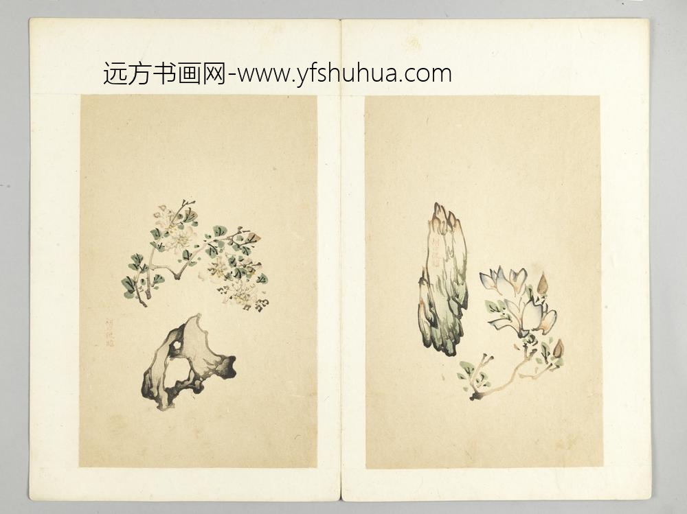 明-木版水印十竹斋五色笺谱册-