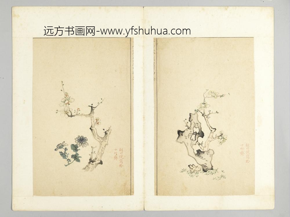 明-木版水印十竹斋五色笺谱册-