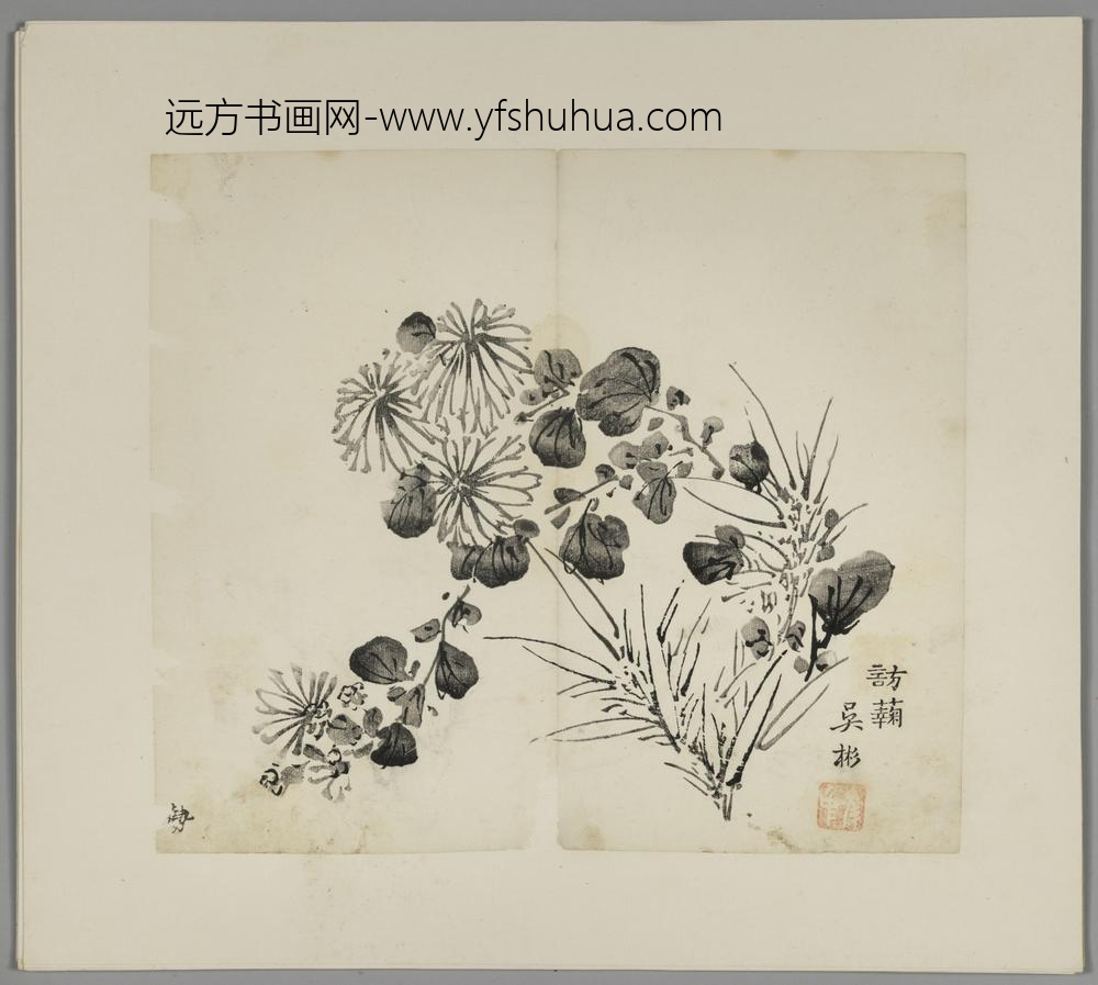 明-木版水印胡日从等十竹斋谱册-