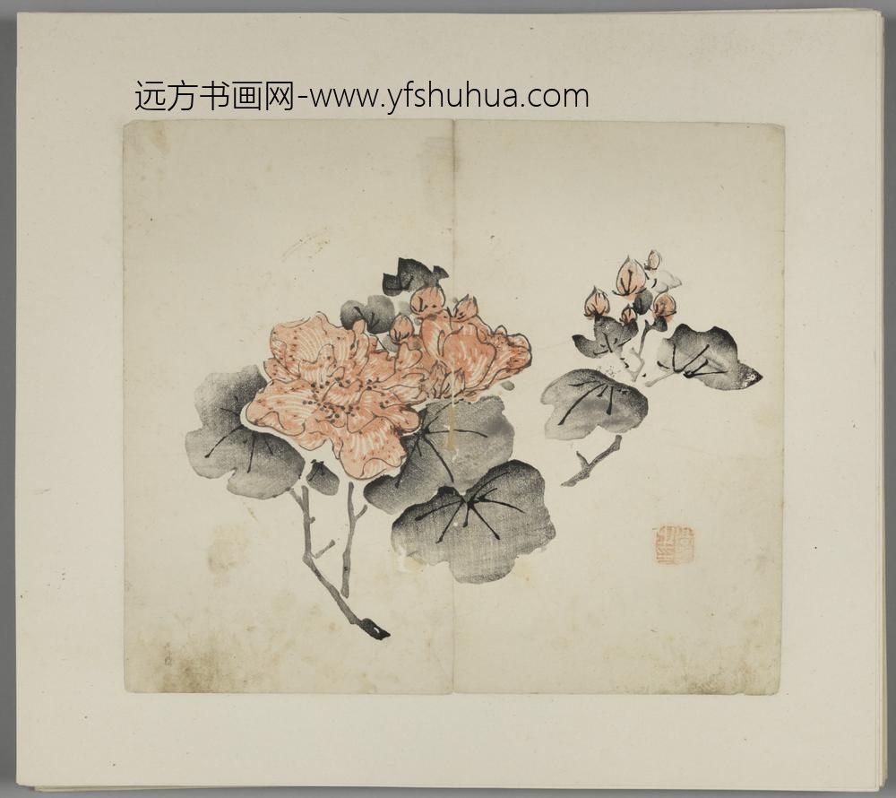 明-木版水印胡日从等十竹斋谱册-