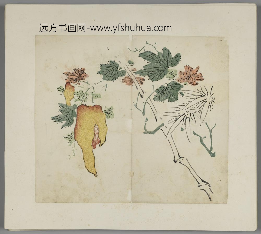 明-木版水印胡日从等十竹斋谱册-