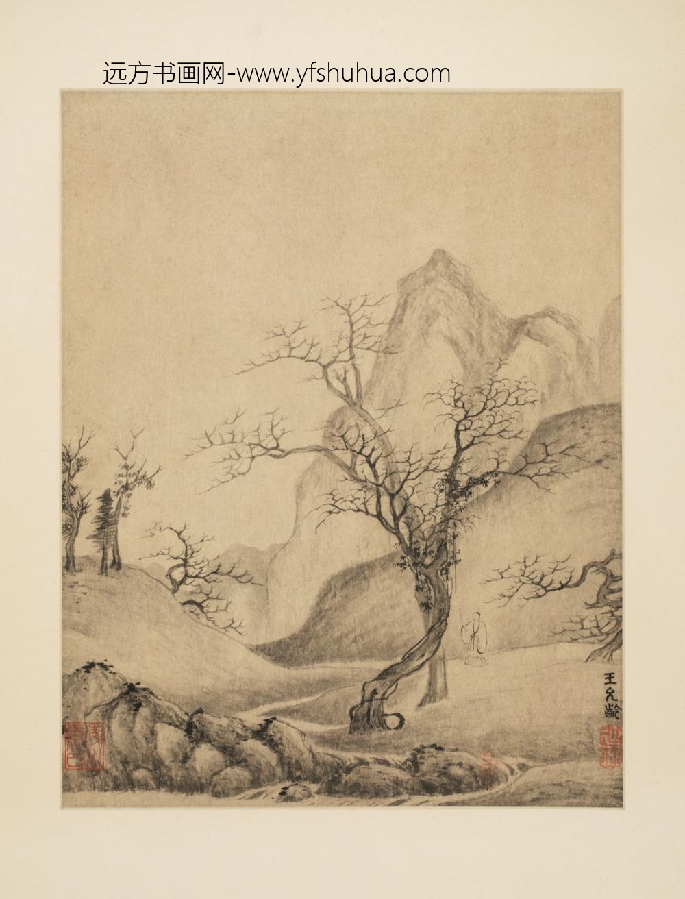明-诸家山水册-王允龄山水册页