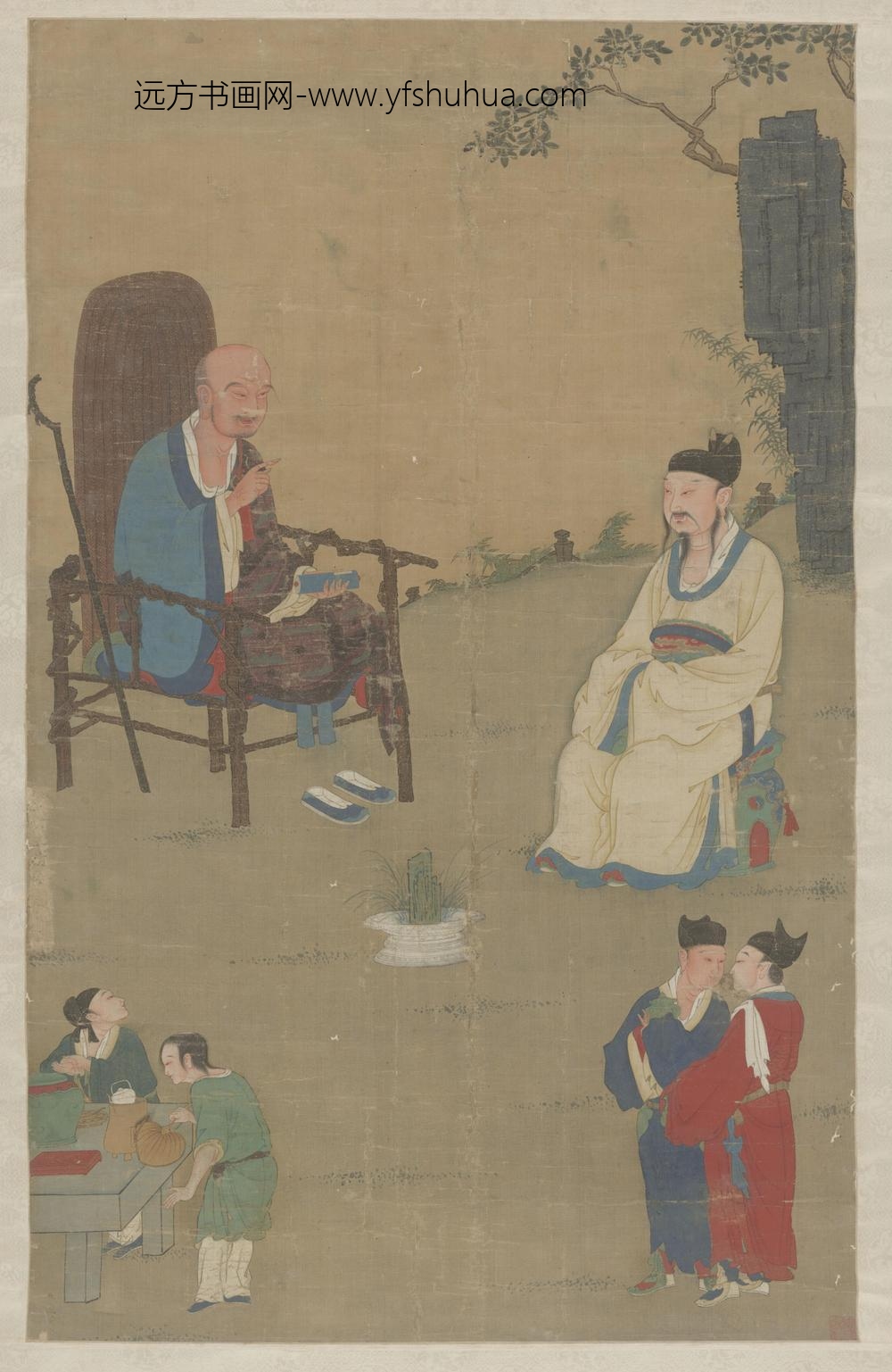 明人萧翼赚兰亭图轴（开）