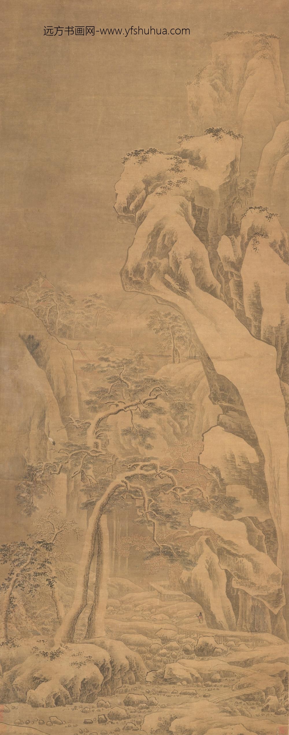 浙派_寒林鹤旅图