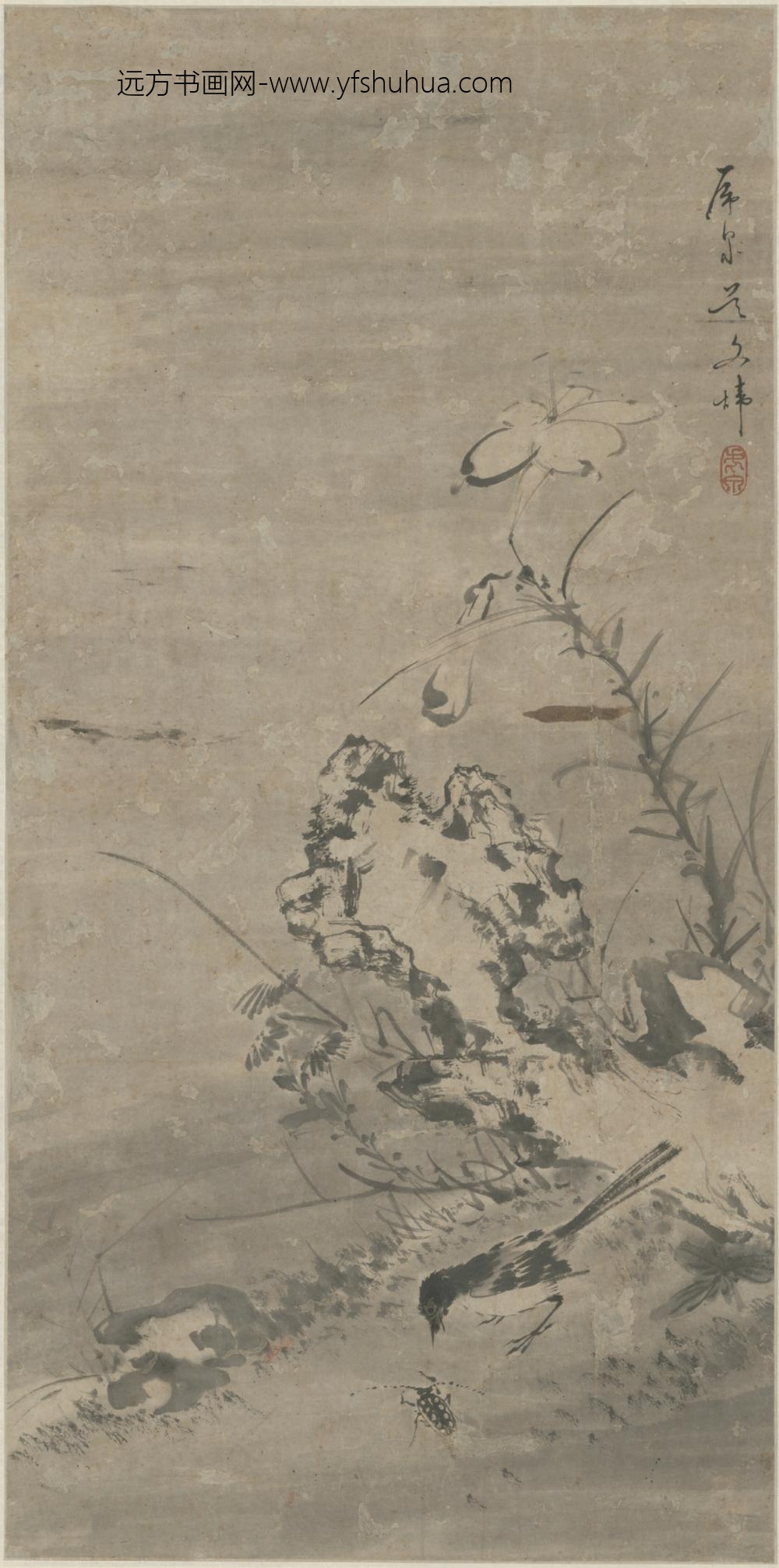 清-吴炜花鸟草虫图轴