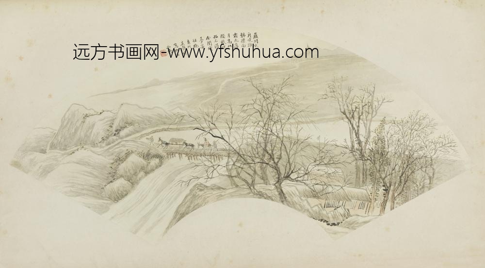 清-吴穀祥岩关晓发扇面