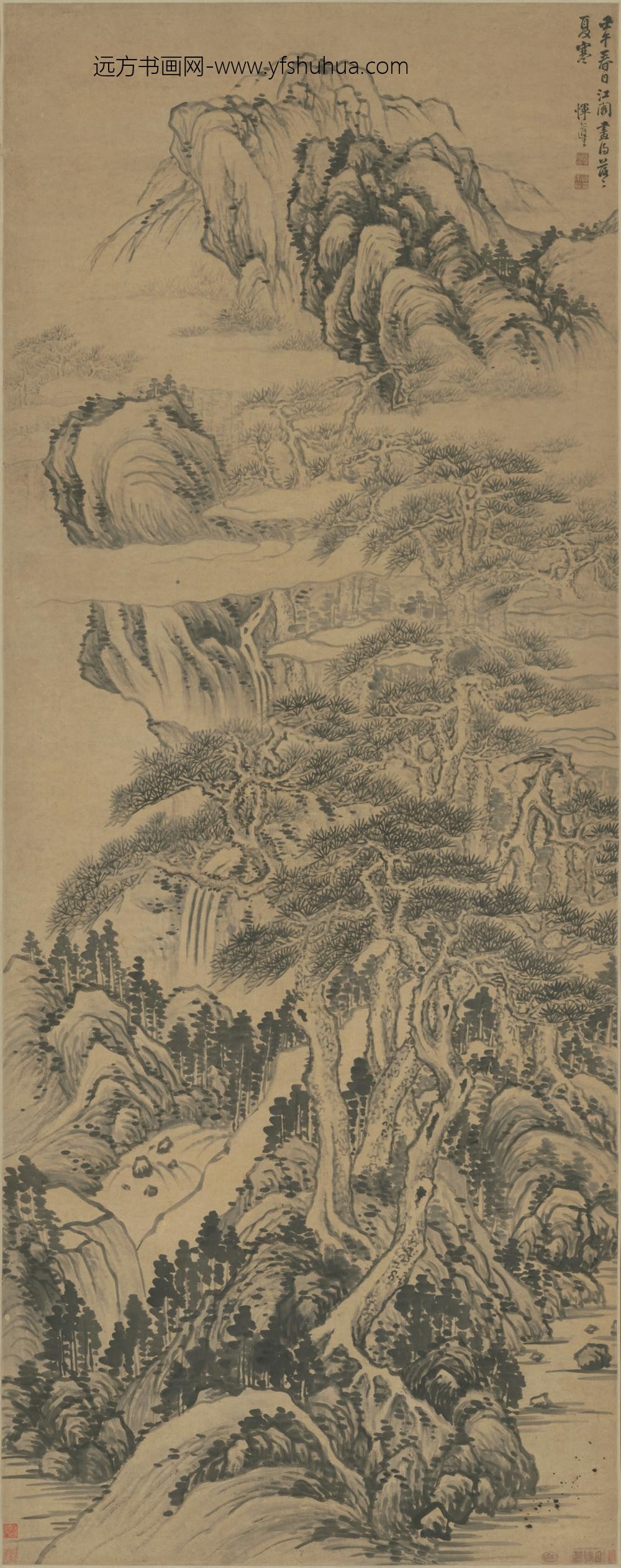 清-恽本初夏山图轴