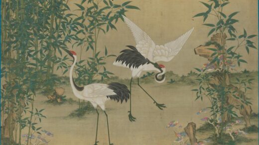 清 沈世儒竹鹤贴落.jpg