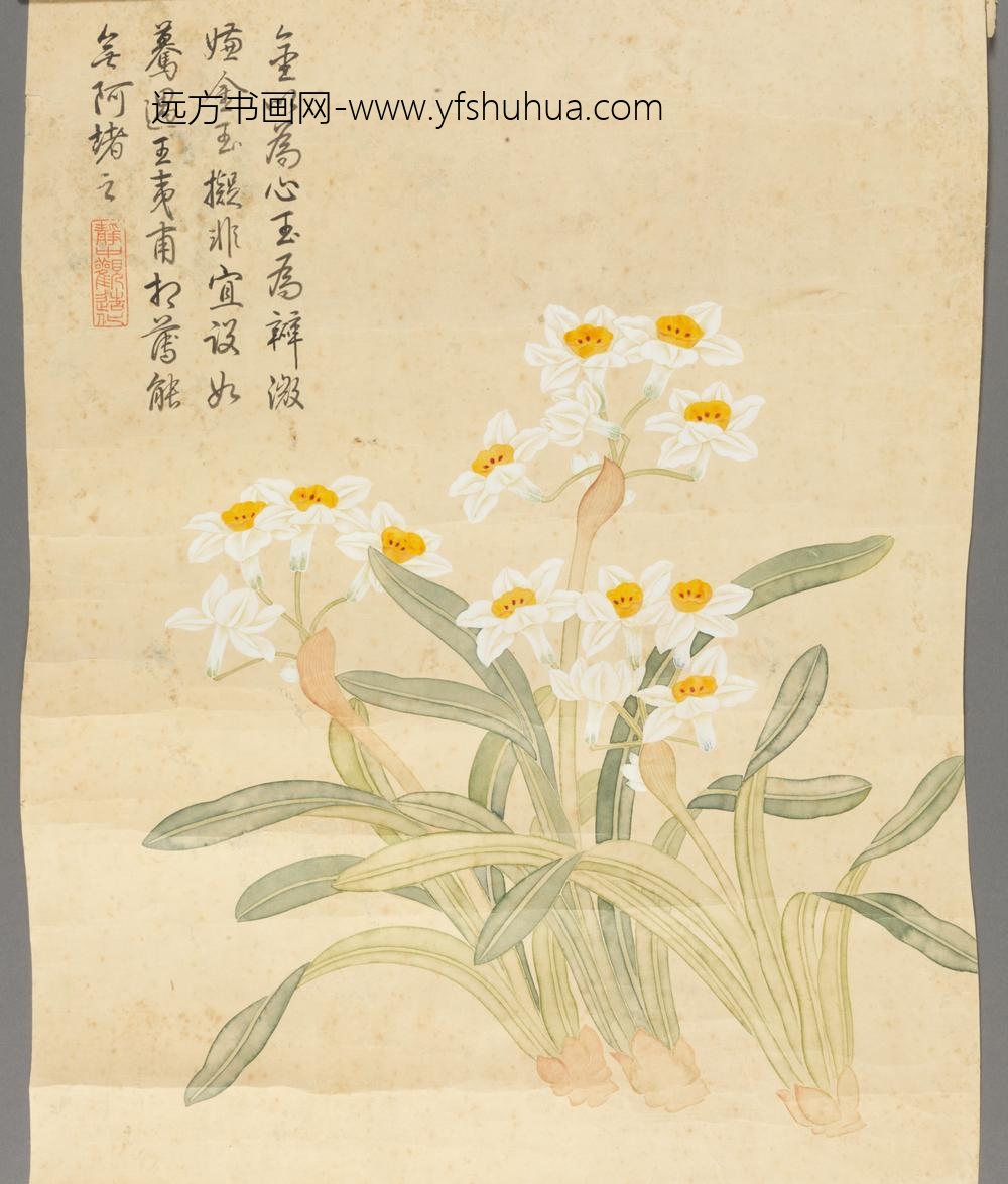 清-沈利竹亭远山贴落