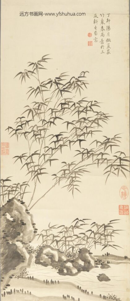 清 沈利雪山寒林贴落.jpg