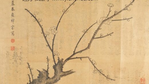 清 沈利雪景寒林贴落.jpg