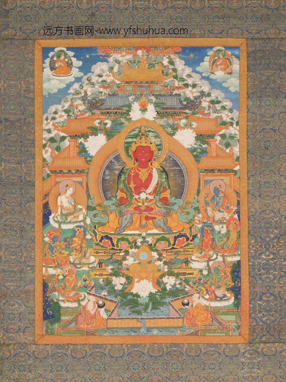 清-清人无量寿佛像轴