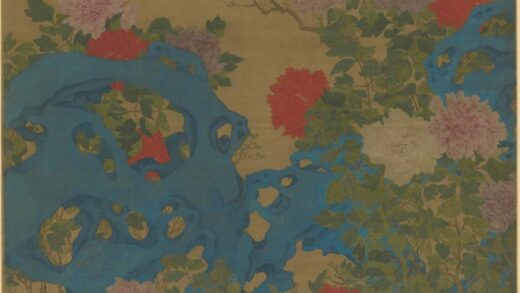 清 清人玉兔牡丹轴.jpg