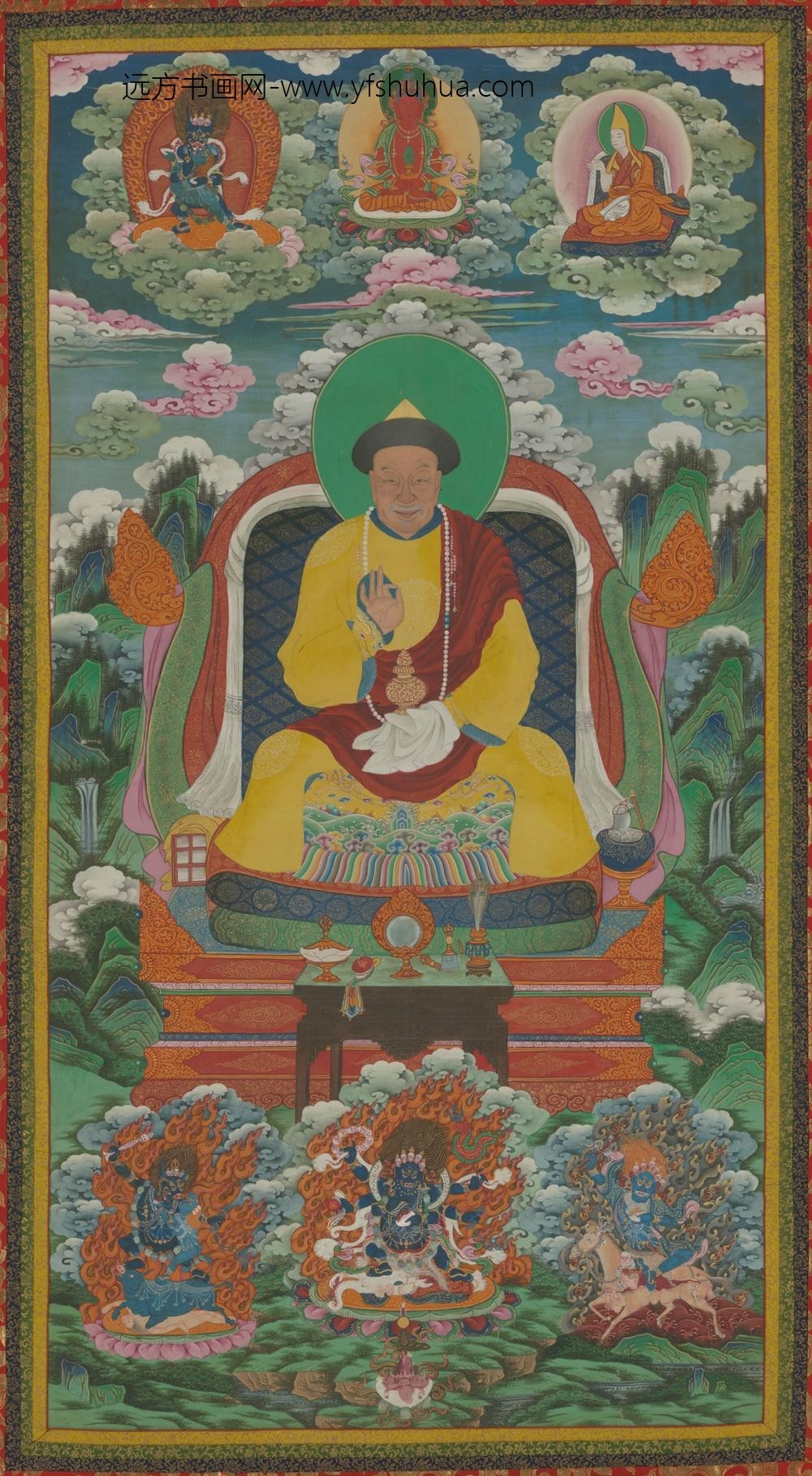 清-清人章嘉胡土克图佛像轴
