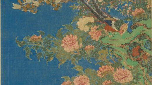 清 清人雉鸡牡丹图轴.jpg