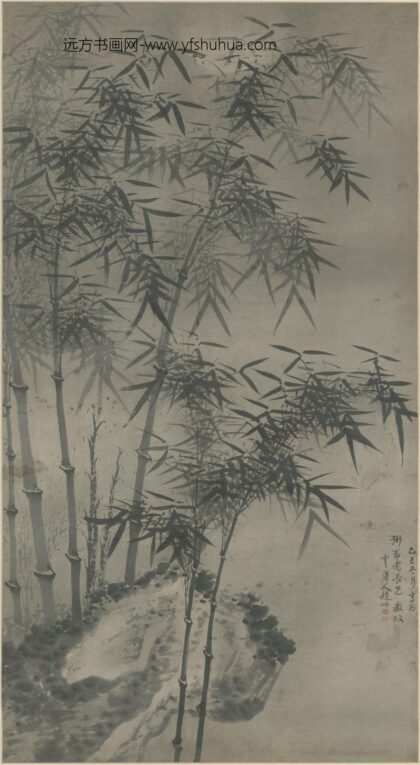 清 赵岫竹石图轴.jpg