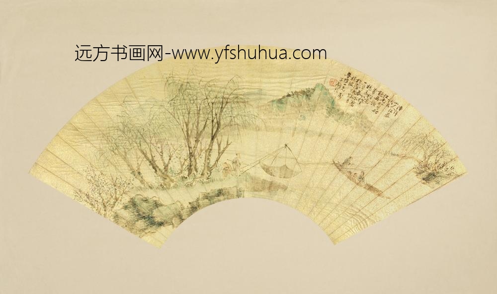清-韦瑶杨柳渔歌扇