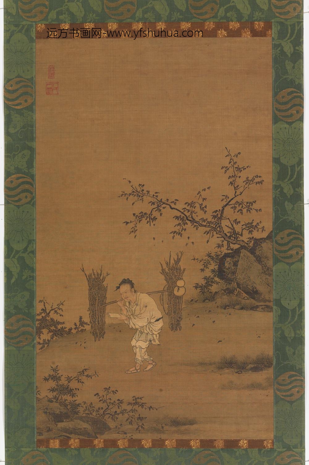 石锐_朱买臣负薪读书图