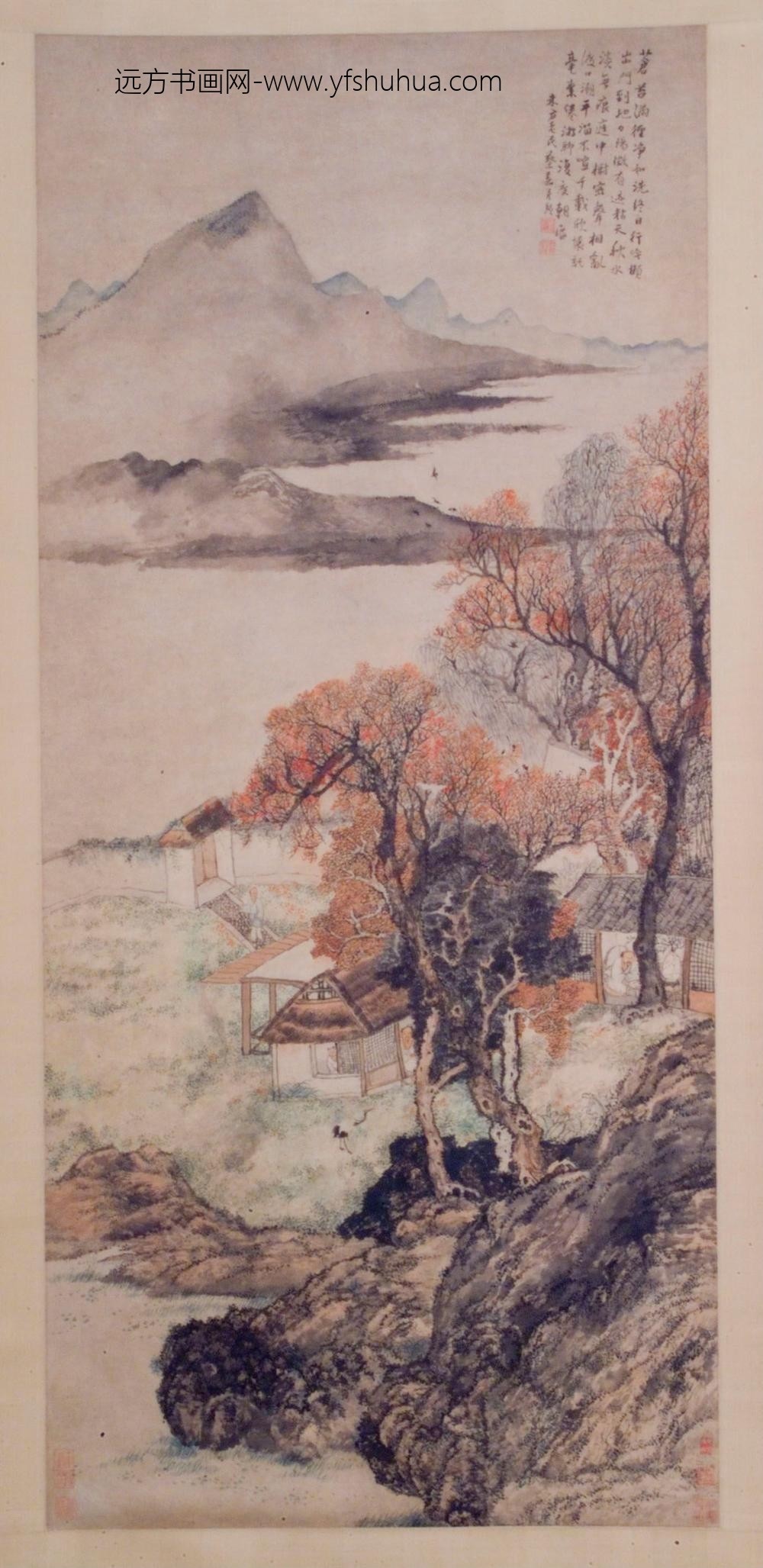蔡嘉_秋溪晚照图