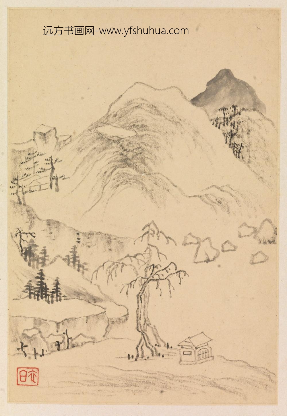 邹之麟_仿古六则山水册 ()